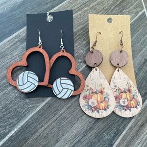 Volleyball and pumpkin earrings NEW